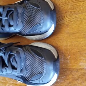 Puma Black and Gray Sneakers with Breathable Mesh